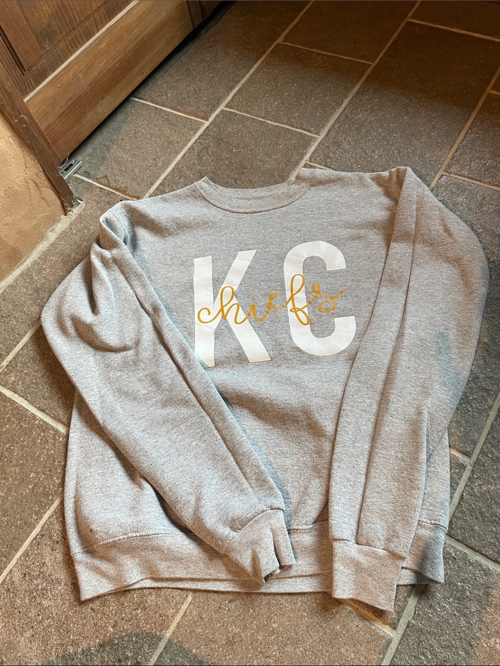 KC Chiefs Gray Crewneck Sweatshirt